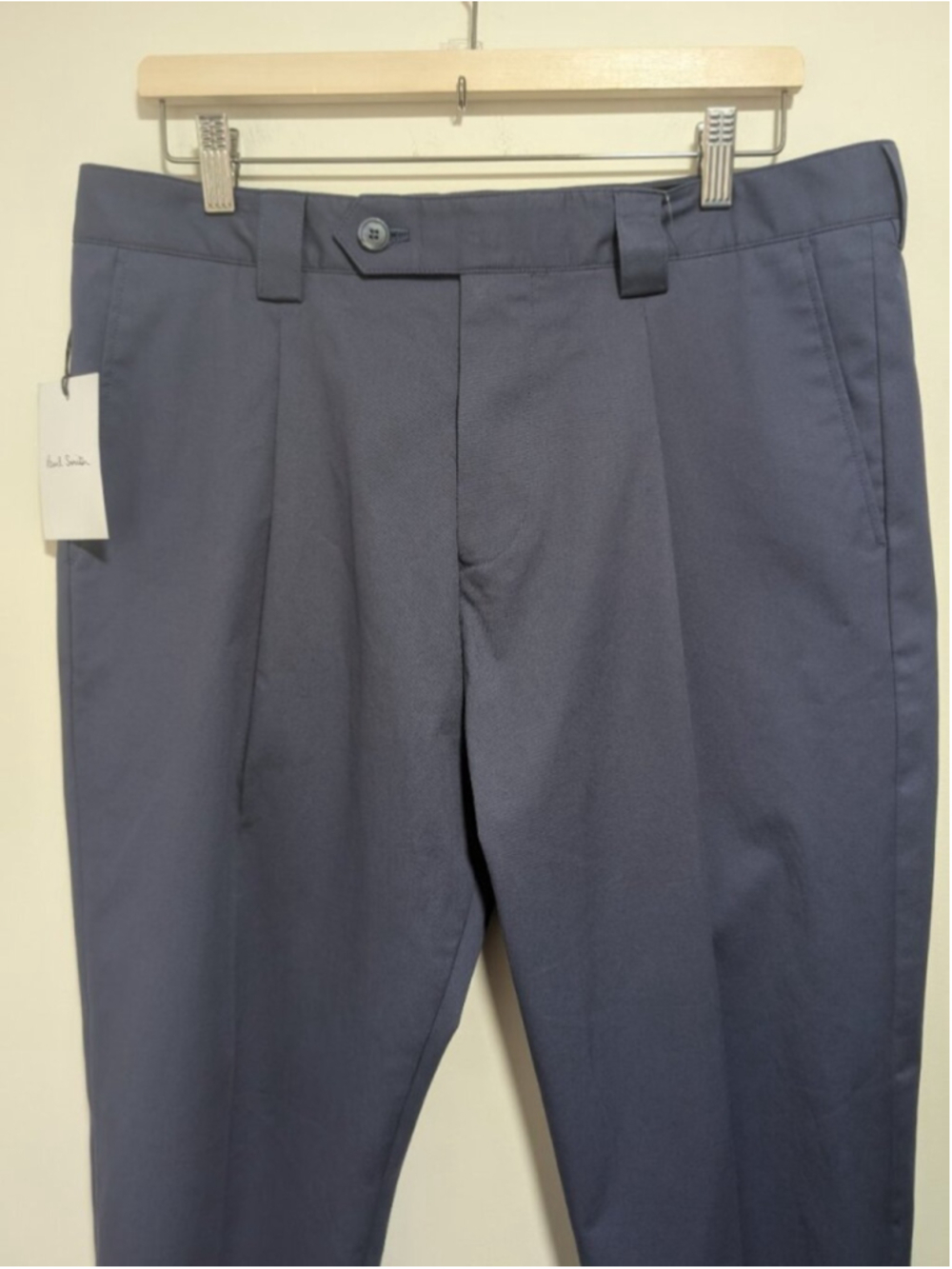 Paul Smith | Organic Blue Stretch-Cotton Twill Pleated Trousers In Blue - Picture 4 of 16